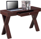 Convenience Concepts Newport 1 Drawer Desk, Mahogany