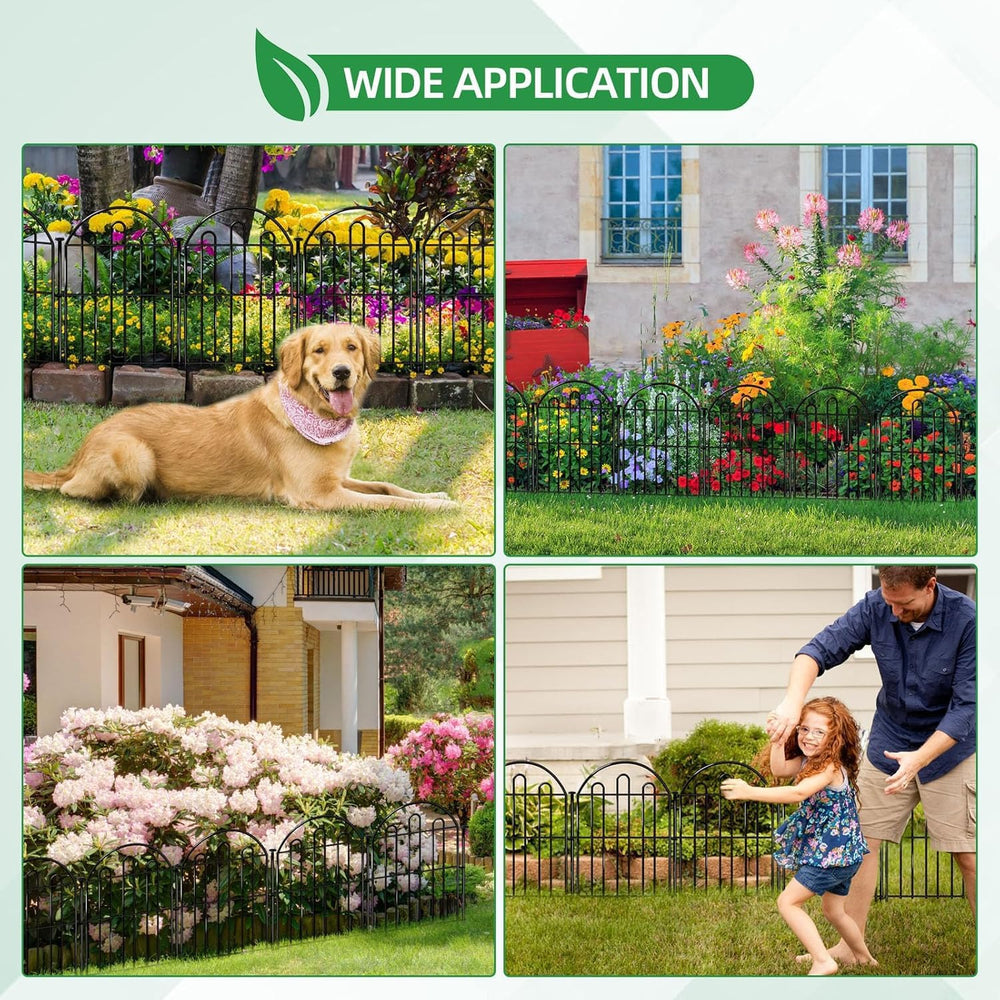 28ft in x 22in Decorative Garden Fence, 26 Pack Arched No Dig Animal Barrier ...