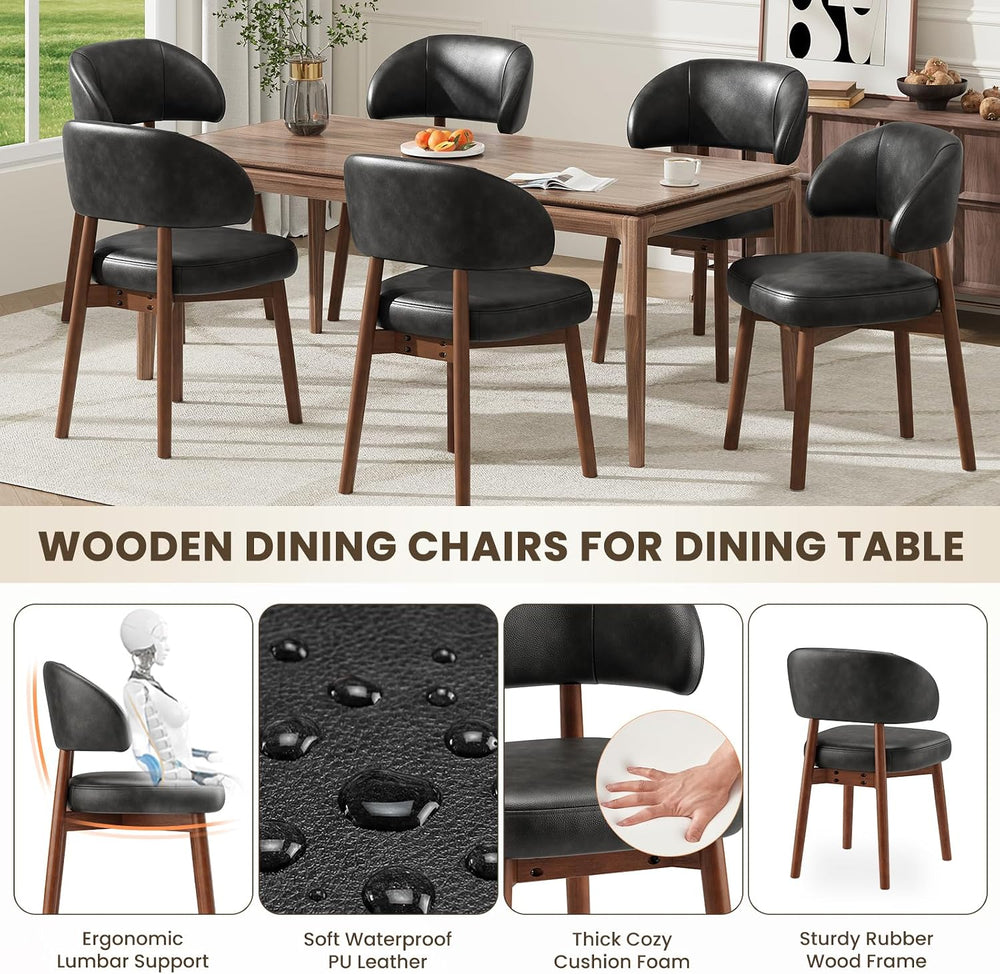MALOL Wooden Dining Chairs Set of 2, Modern Upholstered Dining Room Kitchen S...