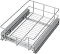 Pull Out Cabinet Organizer 11" W X 22" D, Slide Out Drawers For kitchen organizers and storage, Pull Out Drawers For Cabinets Capacity Heavy Duty Caddy, Cabinet Shelves Chrome-Plated, Bathroom Pantry