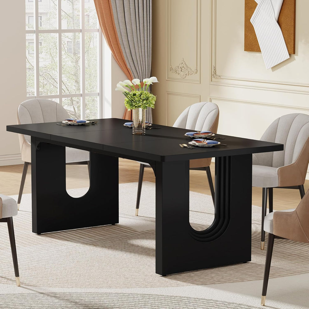 Tribesigns Modern Dining Table for 6 People, 71" Large Kitchen Dining Ta...