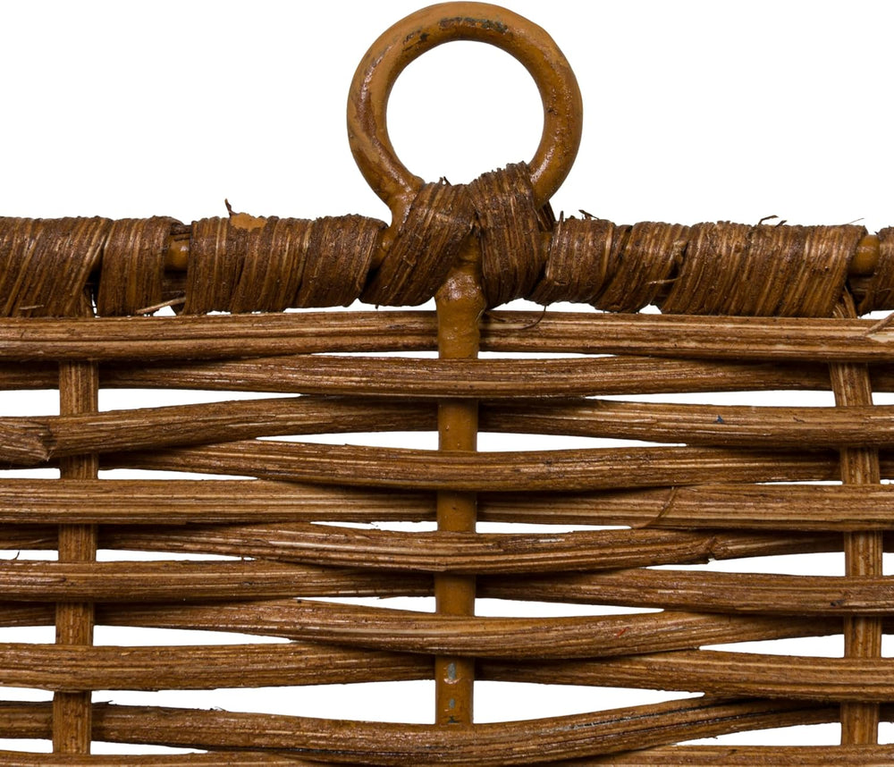 Creative Co-Op Handwoven Rattan Wall Shelf with Front Ledge, Natural Finish