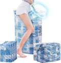 TAILI Vacuum Storage Bags 4 Pack, Jumbo Cube (31x40x15 Inch), Vacuum Seal Bags for Beddings, Comforters, Pillows, Clothes, Space Saving for Closet and Home Storage, Blue Coastline