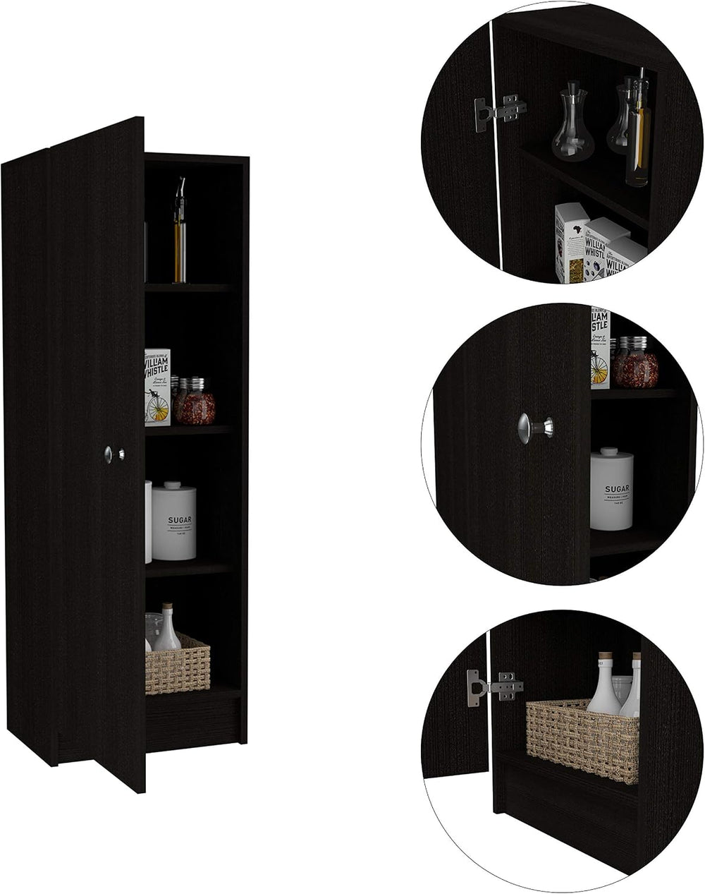 16.9" D*12.3" W*47" H Corner Freestanding Storage Cabinet with...