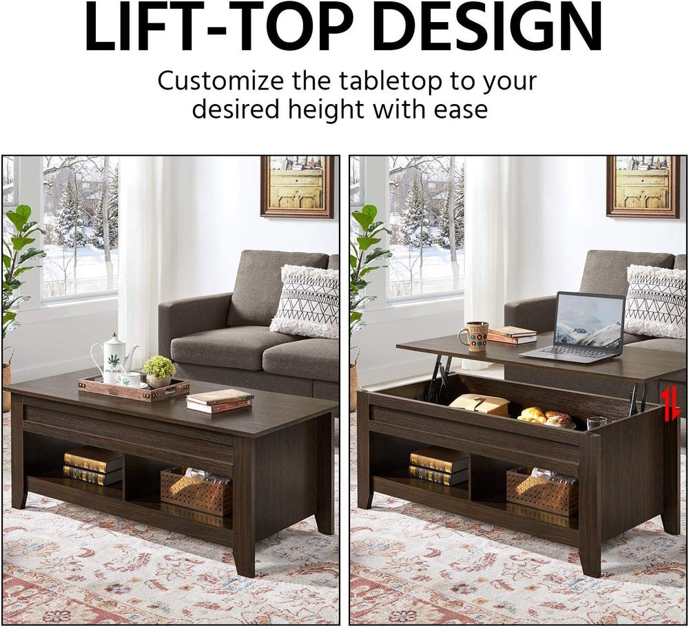 Yaheetech Modern Living Room Furniture Set, 47.5in Lift Top Coffee Table w/St...