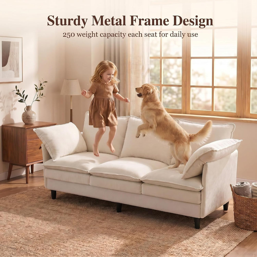 KYJ 69” Small Sofa, Cloud 3-Seat Love Seat, Small Couch for Living Room | 3 L...