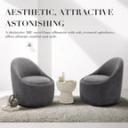 COLAMY Swivel Accent Chair, 360° Swivel Chair with Hidden Storage, Modern Small Barrel Swivel Armchair for Living Room/Bedroom, Darkgrey