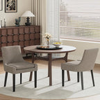 Dining Chairs Set of 4, Upholstered Corduroy Dining Room Chair with Wood Legs, Mid-Back Padded Kitchen Side Chairs for Dining Room, Camel