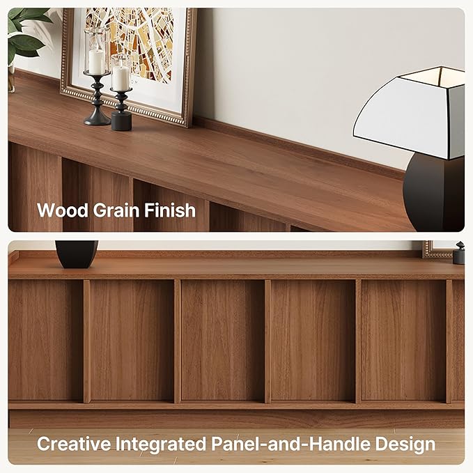 Mid Century Modern TV Stand with Storage,78.74" Wood TV Console Entertainment Center for Living Room,Walnut Media Console TV Cabinet Rectangular
