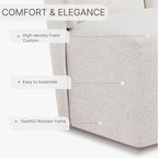 Upholstered Dining Chair with Casters Wingback Modern Side Armless Deskchair with Rollers for Diningroom Bedroom Livingroom Reading Room,Linen,4 Box