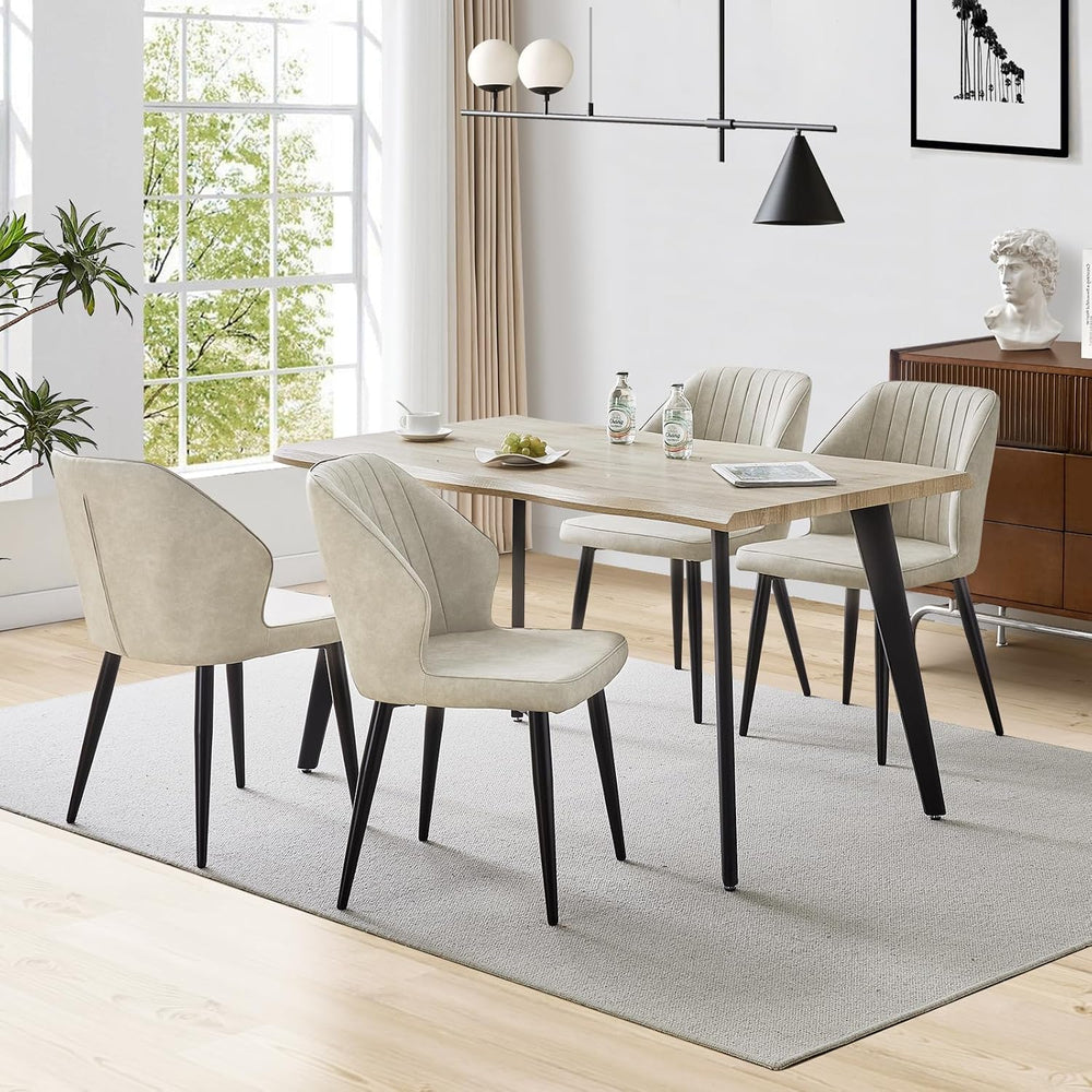 TUKAILAi Modern Dining Chairs Set of 6, Faux Leather Upholstered Kitchen Chai...