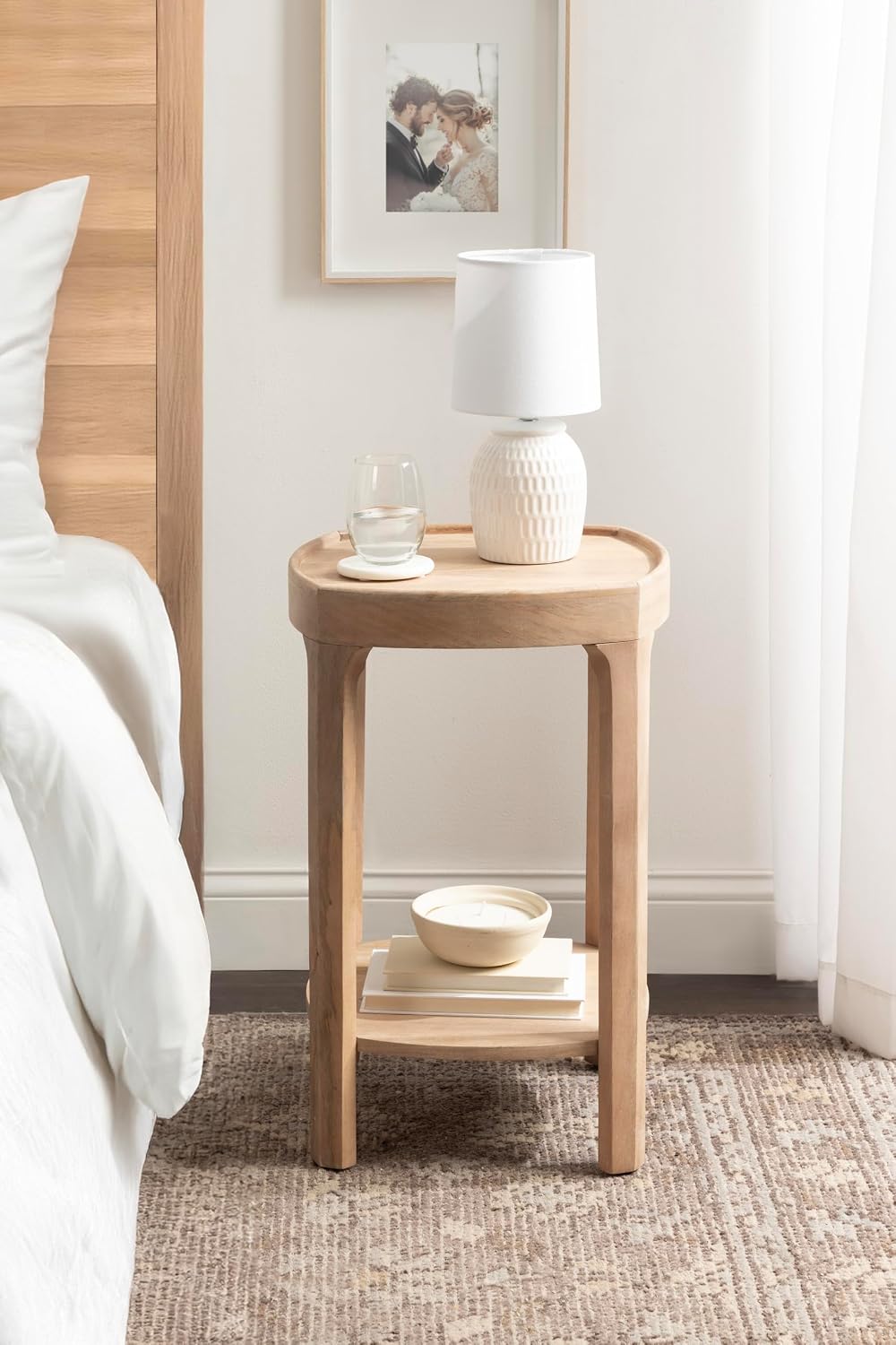 Kate and Laurel Tierney Modern Square Wood Side Table, 16 x 16 x 24, Light Na...