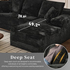108" Boneless Couches for Living Room, L Shaped Comfy Cloud Modular Sectional Memory Foam Deep Seat Boneless Couch, No Assembly Required Boneless Sofa for Living Room with Right Facing Chaise, Black