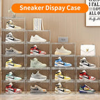 3 Pack Clear Acrylic Sneaker Shoe Display Case,Shoe Storage Boxes Stackable,Acrylic Boxes for Shoes Display with Lid,Boot Storage Organizer for Tall Boot,Purse Handbag Organizer for Closet