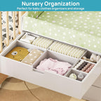 Vtopmart 12 Pack Baby Clothes Organizer, Dresser Drawer Organizer for Baby Clothing, Foldable Fabric Closet Drawer Storage Bins, Dresser Dividers for Bra, Socks, Ties, Scarf