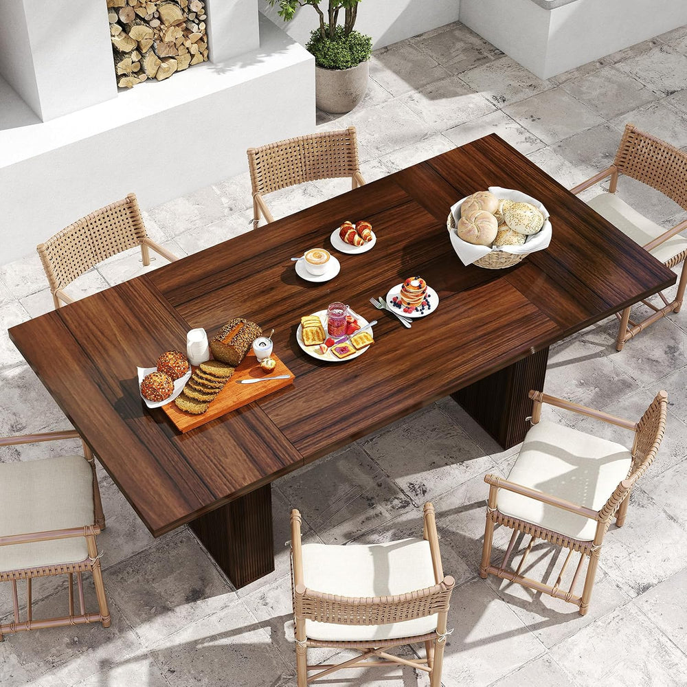 Miereirl 78 Inch Rectangular Dining Table for 6-8 People, Large Modern Farmho...