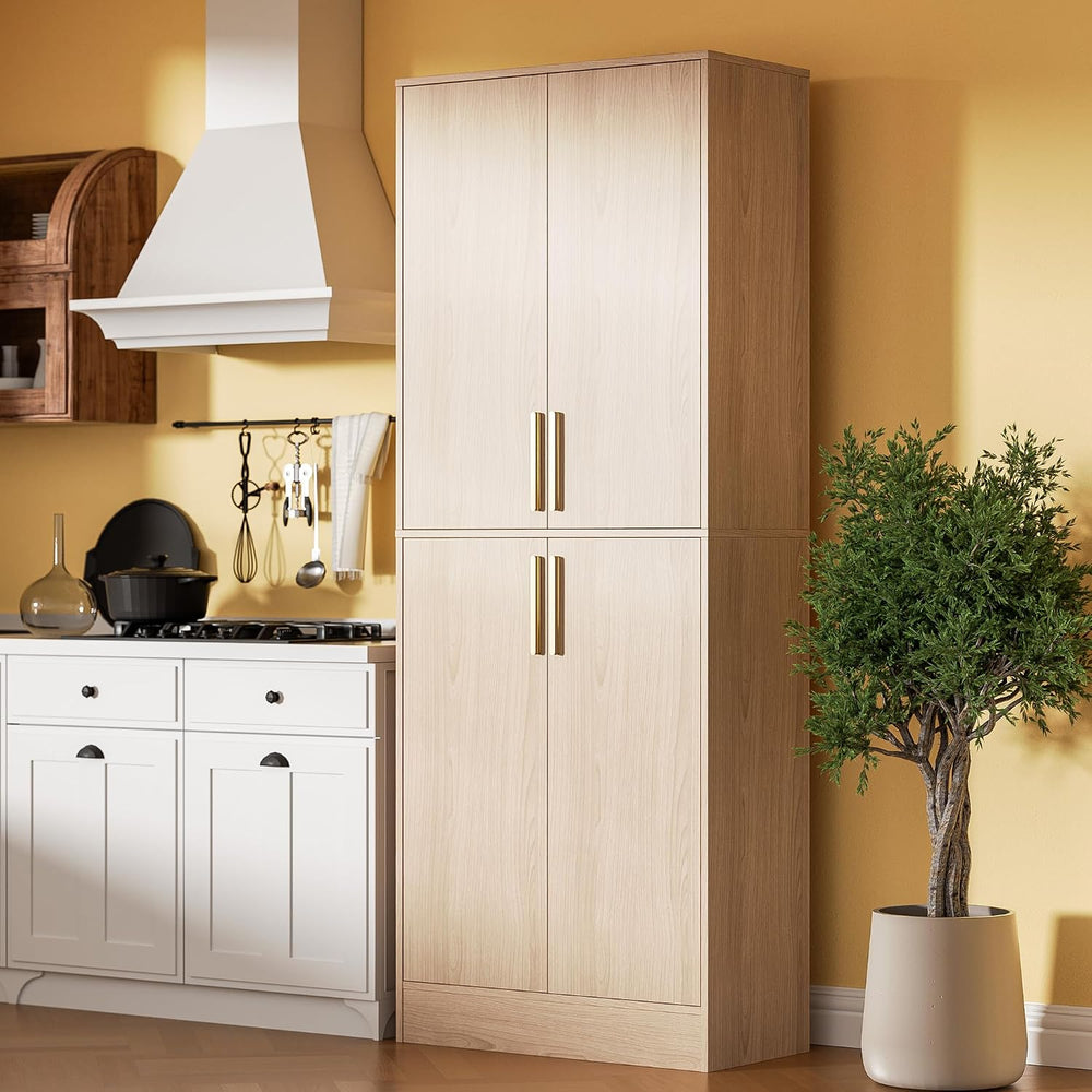 Housoul 71" Tall Pantry Cabinet with 4 Doors, Kitchen Pantry Storage Cab...