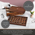Shanik Custom Engraved Jewelry Box for Women – 3-Tier Stacked Organizer with Rearrangeable Grid Slots for Rings, Necklaces & Earrings