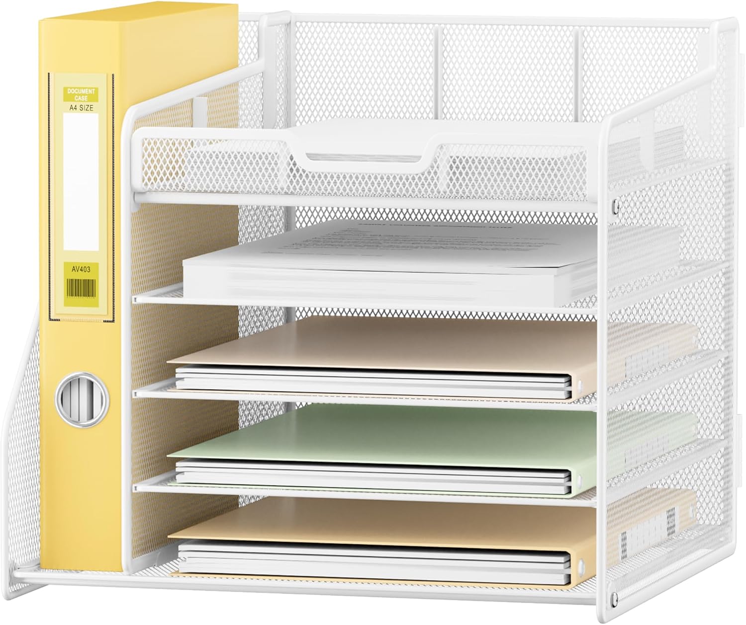 Lavatino Desk Organizer with File Holder-White
