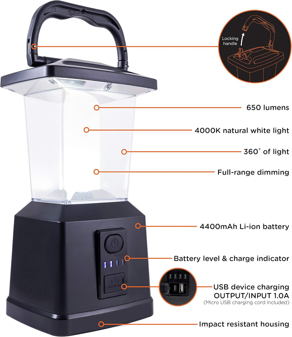 Enbrighten LED Camping Lantern, Battery Powered, Carabiner Handle, Hiking Gea...