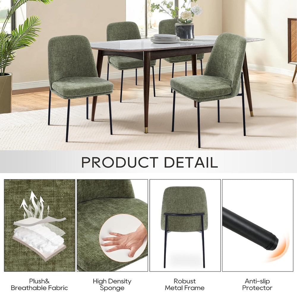 COLAMY Dining Chairs Set of 4, Modern Dining Chairs, Fabric Upholstered Dinin...