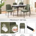 COLAMY Dining Chairs Set of 6, Modern Dining Chairs, Fabric Upholstered Dining Chairs, Kitchen Chairs with Curved Back and Metal Legs for Dining Room Kitchen Restaurant, Green