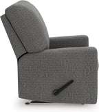 Signature Design by Ashley Revenna Manual Rocker Recliner, Greystone | 100% polyester menswear chenille fabric, Track arm style, Living room and lounge spaces