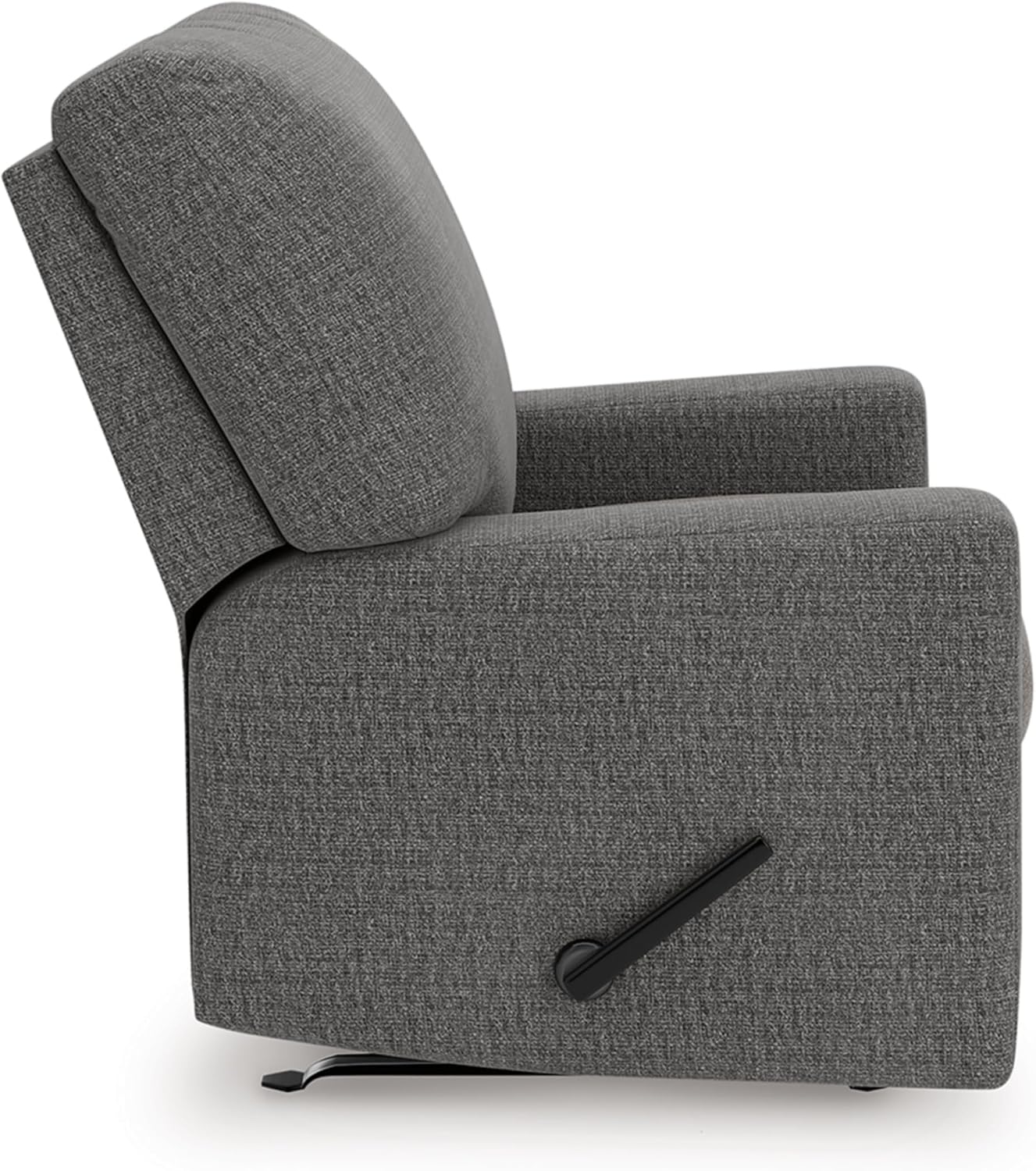 Signature Design by Ashley Revenna Manual Rocker Recliner, Greystone | 100% polyester menswear chenille fabric, Track arm style, Living room and lounge spaces