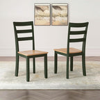 Signature Design by Ashley Gesthaven Modern Indoor Armless Dining Chair, Set of 2, Green & Light Brown