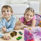 7 Layers Stackable Storage Container, 70 Adjustable Compartments (Purple) Stackable Storage Container, Perfect for Kids Toys, Art Crafts, Jewelry, Supplies, Mini Case & Letter Sticker Included