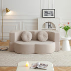 75" Convertible Folding Sofa Bed, 2-in-1 Full Size Floor Boneless Couch Bed, Loveseat sleeper Couch, Memory Foam Floor Sofa Sleeper SofaBed, Small couches for small spaces, No Assembly (Khaki)