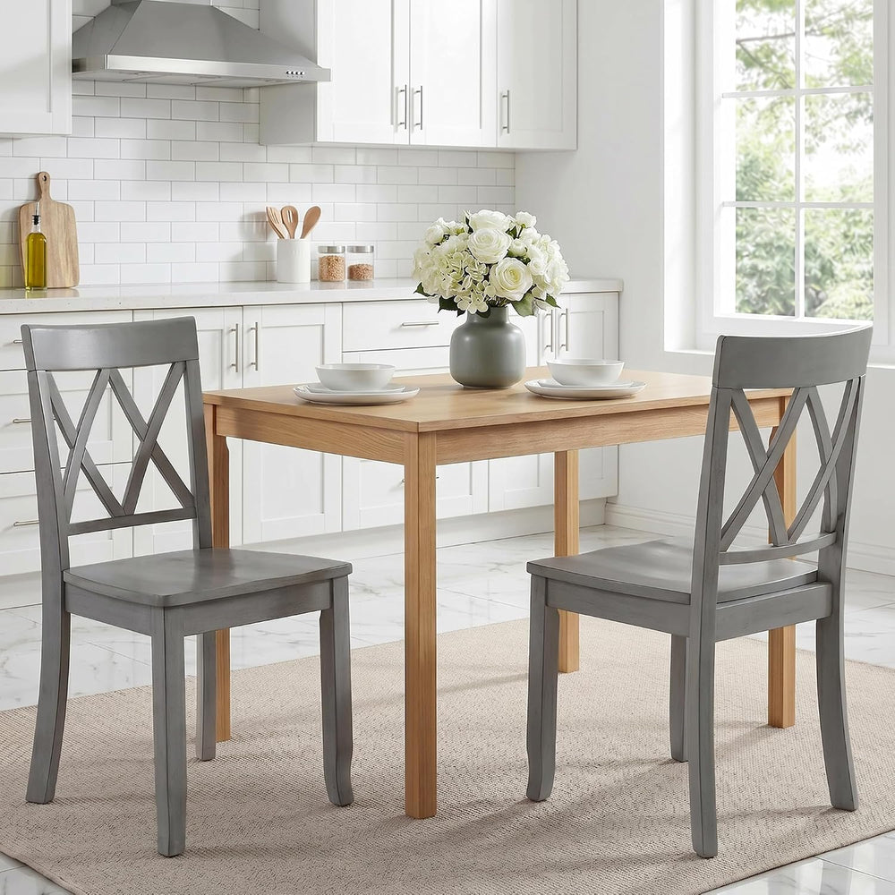 DUHOME Wood Dining Chairs Set of 4,Cross Back Solid Wood Kitchen Chairs