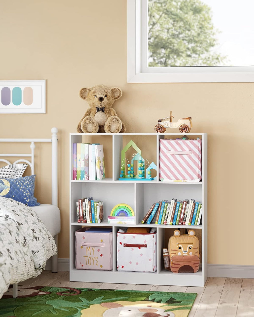 VASAGLE Bookcase, Bookshelf, Freestanding Storage Unit, 8 Open Compartments, ...