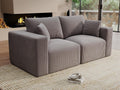 Modular Loveseat Couch Cloud Couches for Living Room - 79" Boneless Sofa - No Assembly Required, Cozy Corduroy Convertible Full Sponge Compression Sofas for House, Apartment(Grey)