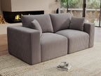 Modular Loveseat Couch Cloud Couches for Living Room - 79" Boneless Sofa - No Assembly Required, Cozy Corduroy Convertible Full Sponge Compression Sofas for House, Apartment(Grey)