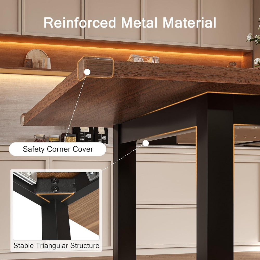 Einhomn Extendable Dining Table for 4-6, 63" Modern Kitchen Table, Farmh...