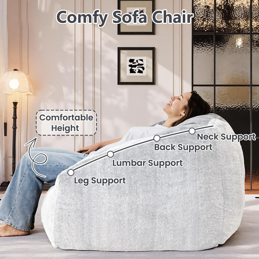 Bean Bag Chairs for Adults, Giant Beanbag Sofa Comfy Reading Chair, Oversized...