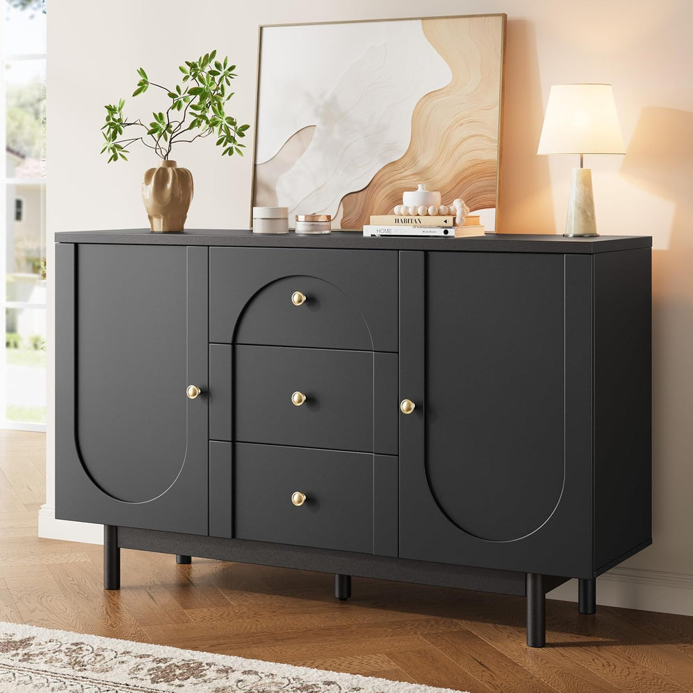 Buffet Cabinet with Drawers, 54" Large Sideboard Buffet Storage Cabinet ...
