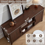 Farmhouse 55" Entertainment Center,Walnut Tv Stand with Adjustable Shelves & 2 Door Storage,Wooden Media Console Cabinet for TVs Up to 65 inches, Rustic Tv Stands for Living Room,Bedroom