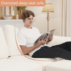 EASE MOOSE Sectional Modular Sofa, Oversized L Shape Sectional Couch Wide Deep seat Sectional Sofa,FSC Certified Comfortable Chenille White Modular Sofa