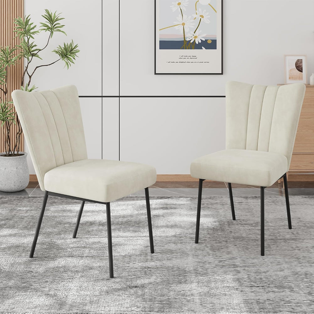 ZckyCine Dining Chairs Set of 4, Upholstered Velvet Kitchen Chairs with Thick...