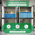 AECOJOY Large Outdoor Storage Cabinet Waterproof with Shelves, Lockable Vertical Outdoor Cabinet, Large Storage Shed Tall Weatherproof Cabinets Garden Sheds & Outdoor Storage Clearance in Dark Grey