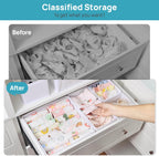 Vtopmart 12 Pack Baby Clothes Organizer, Dresser Drawer Organizer for Baby Clothing, Foldable Fabric Closet Drawer Storage Bins, Nursery Dresser Dividers for Bra, Socks, Ties, Scarf
