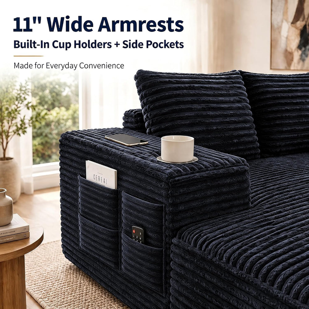 122" Oversized Cloud Sectional Couch for Living Room, 7 Seater U Shaped ...
