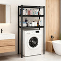 Height-Adjustable Bathroom & Laundry Storage Shelf, 3-Tier Metal Organizer Rack for Washer Dryer, Sturdy Shelving Unit for Bathroom Essentials, 63 x 35.4 x 15.7 Inches