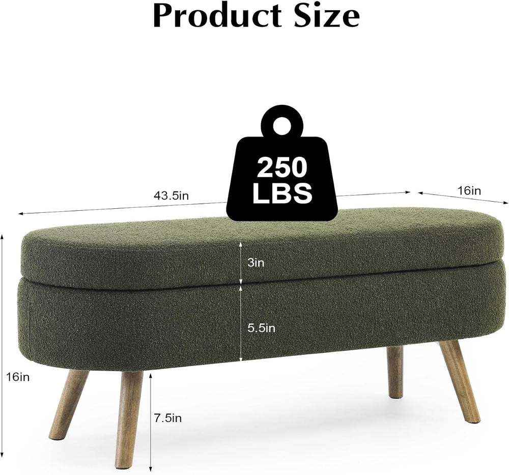 Storage Bench, 43" Storage Ottoman Bench, Shoe Storages Benches for Bedr...