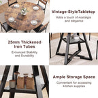 Round Dining Table for 4,Kitchen Dining Room Circle Dinner Pedestal Table,Space Saving Wood Kitchen & Dining Room Furniture (Vintage, 42In)