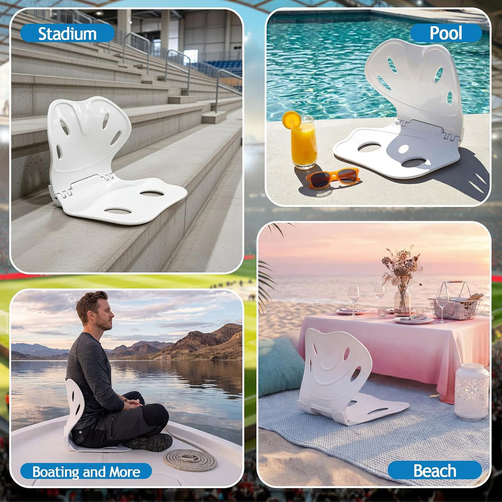 Sliner 4 Pack Portable Poolside Chair Lightweight Adult Foldable Flip Chair w...