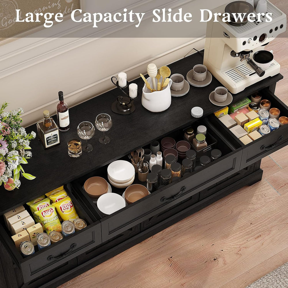 Vipbear 65" Large Sideboard Buffet Cabinet with Storage, Farmhouse Buffe...