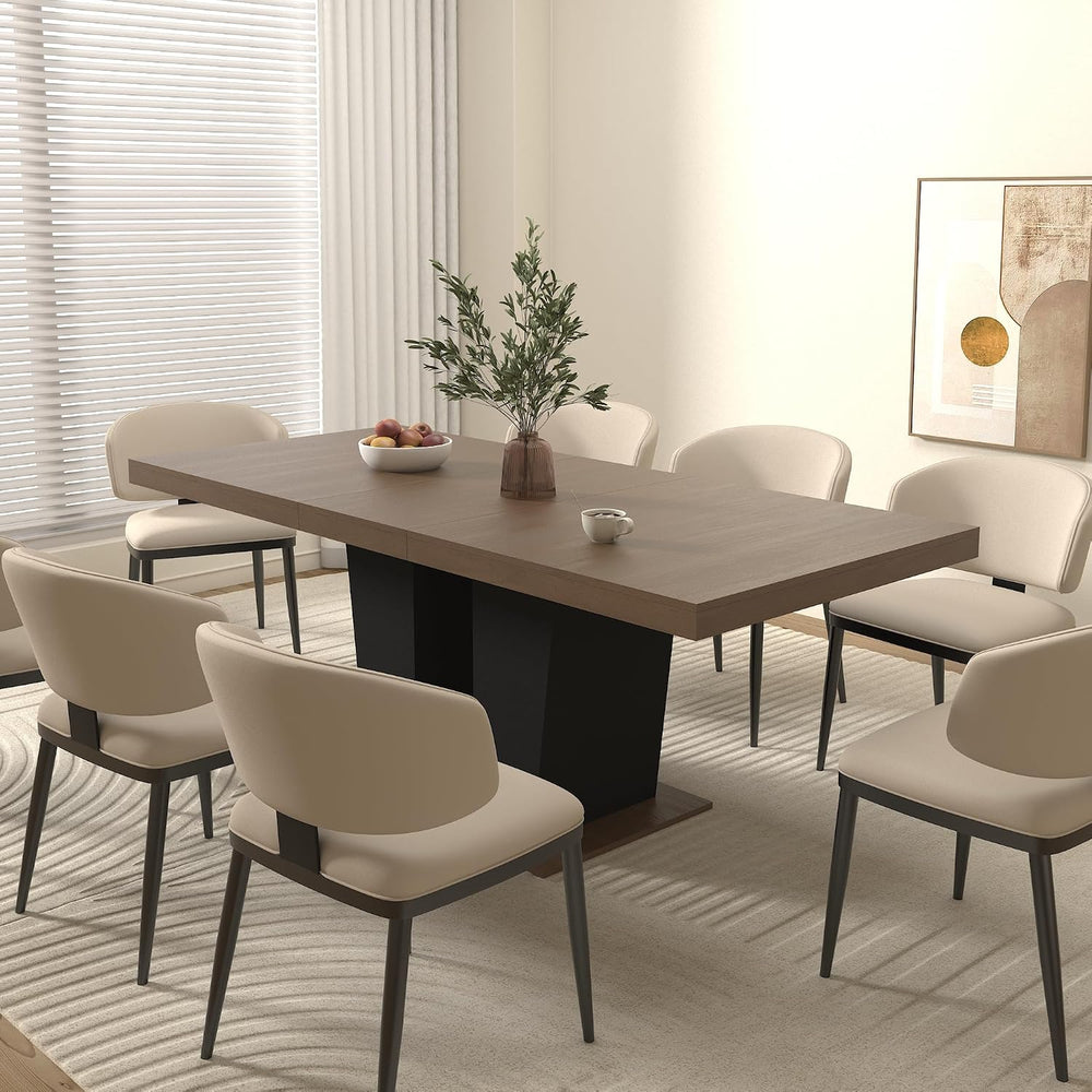 78.74" Extendable Dining Room Table for 4-10 People,Wooden Transformer K...